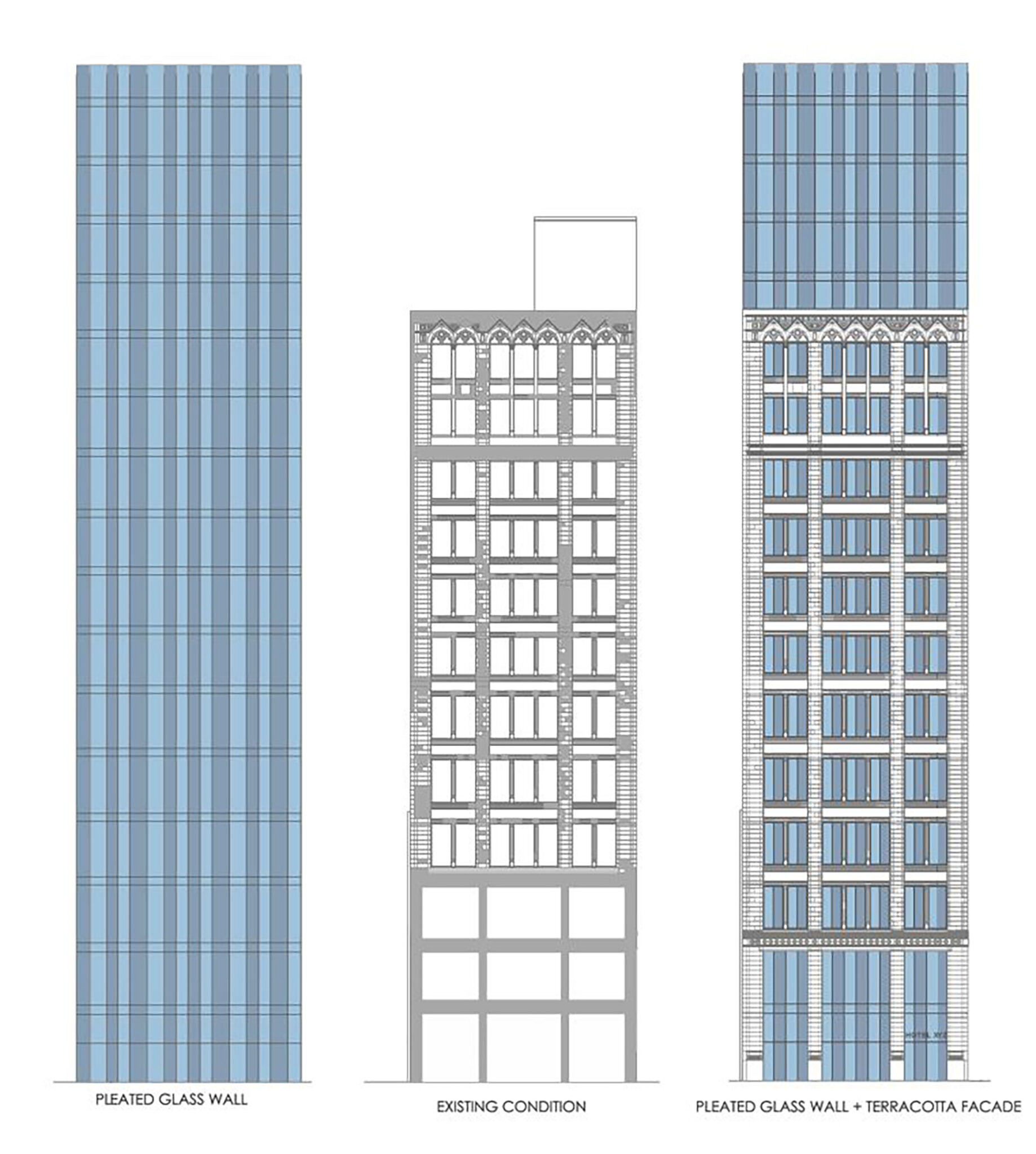 Hotel Julian Chicago IL HirschMPG Architecture and Planning Facade diagram