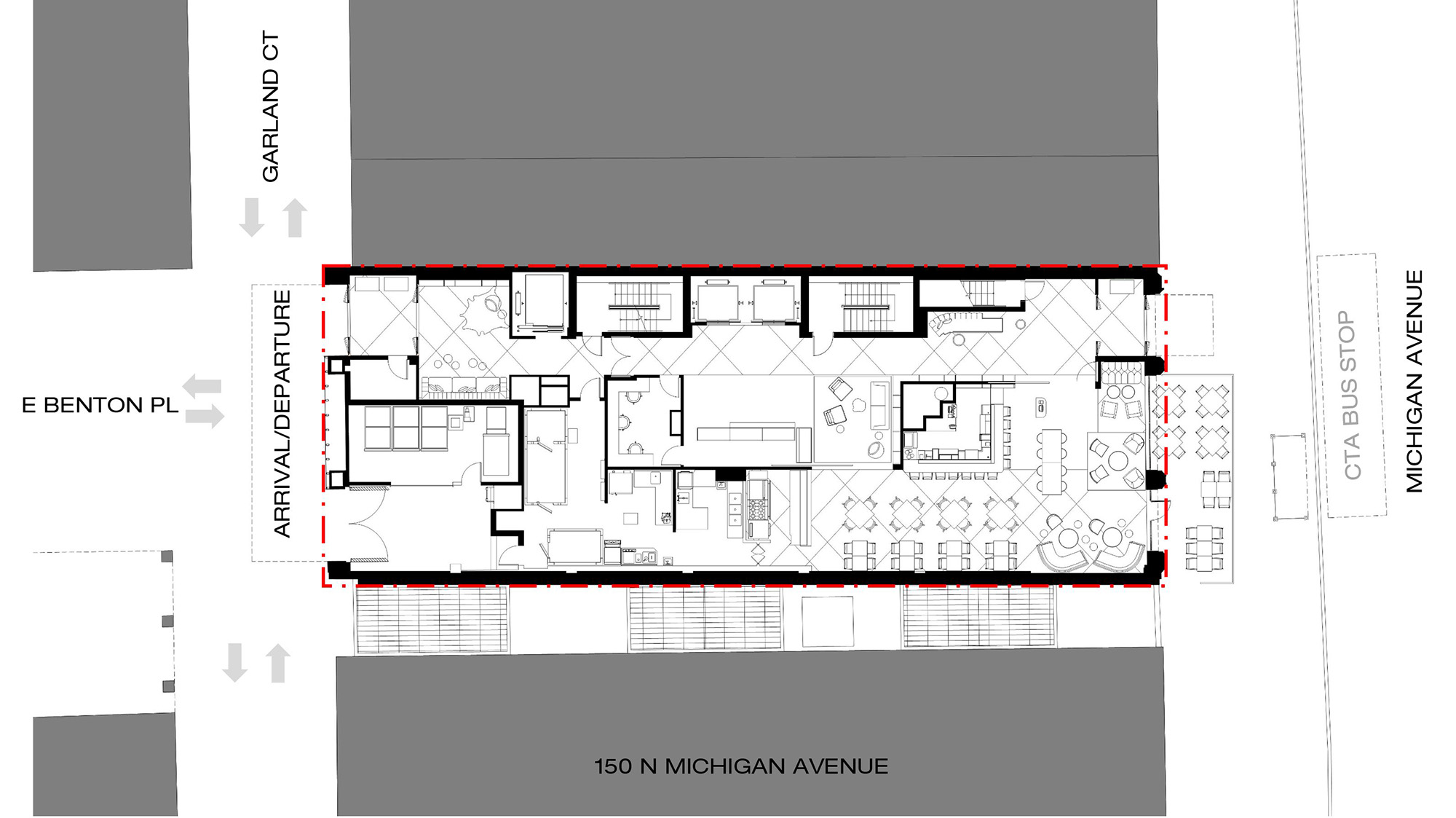 Hotel Julian Chicago IL HirschMPG Architecture and Planning_Ground floor plan