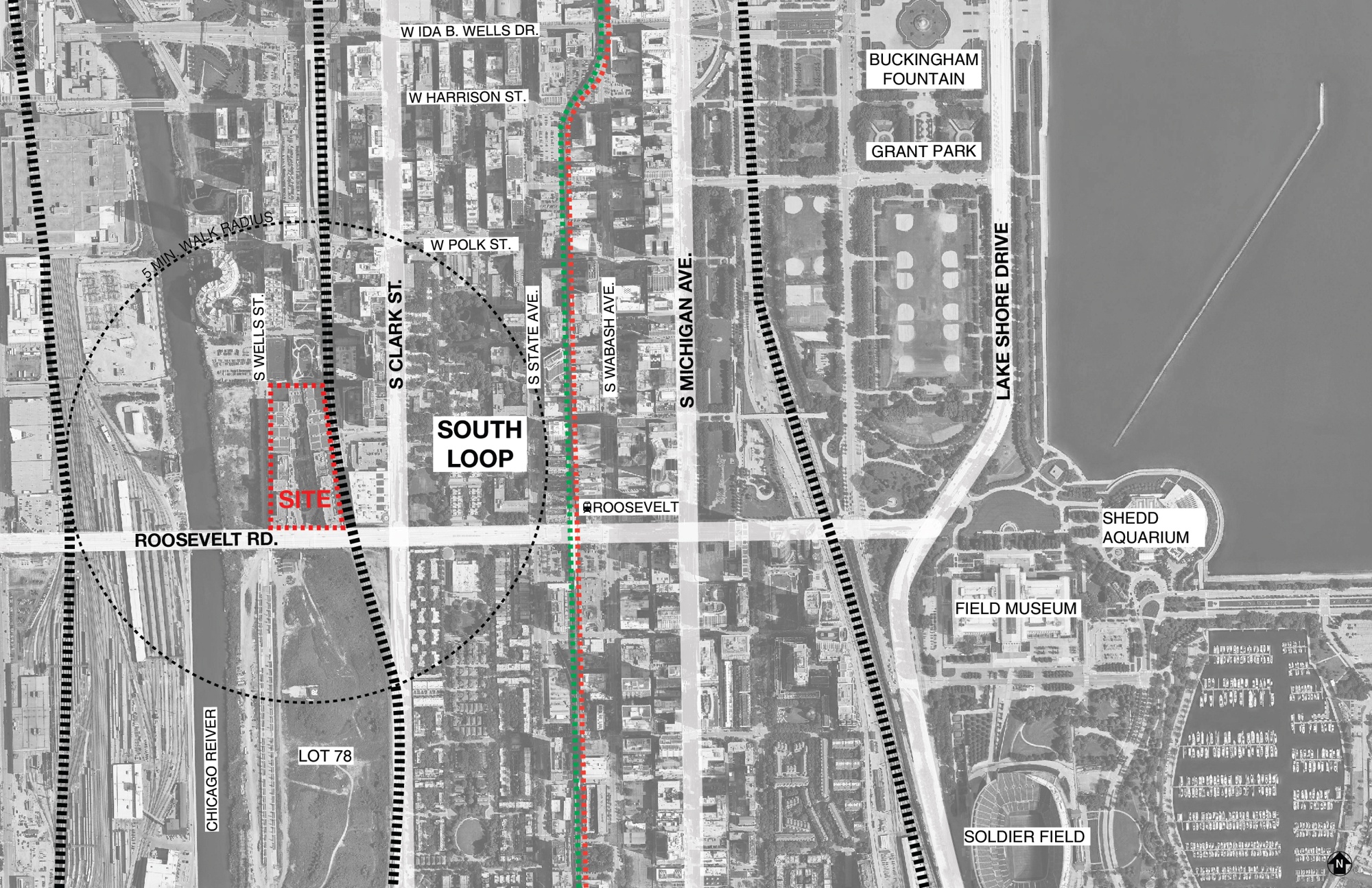 01_Roosevelt Collection CONTEXT MAP_Chicago_Hirsch_MPG_Architecture