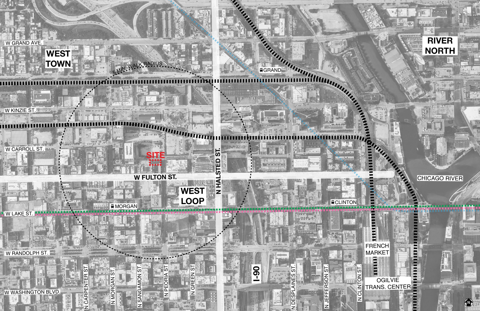 02_310 N Peoria CONTEXT MAP_Chicago_Hirsch_MPG_Architecture