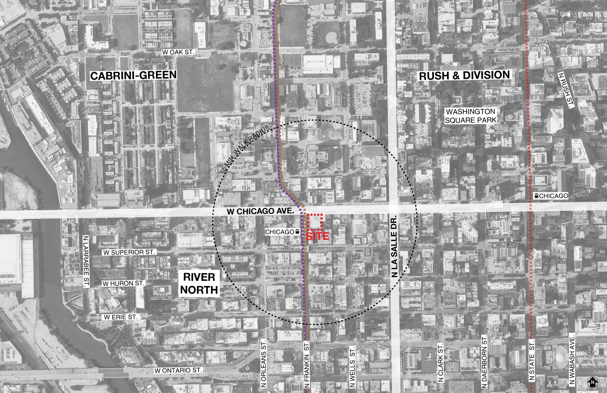 02_777 N Franklin CONTEXT MAP_Chicago_Hirsch_MPG_Architecture