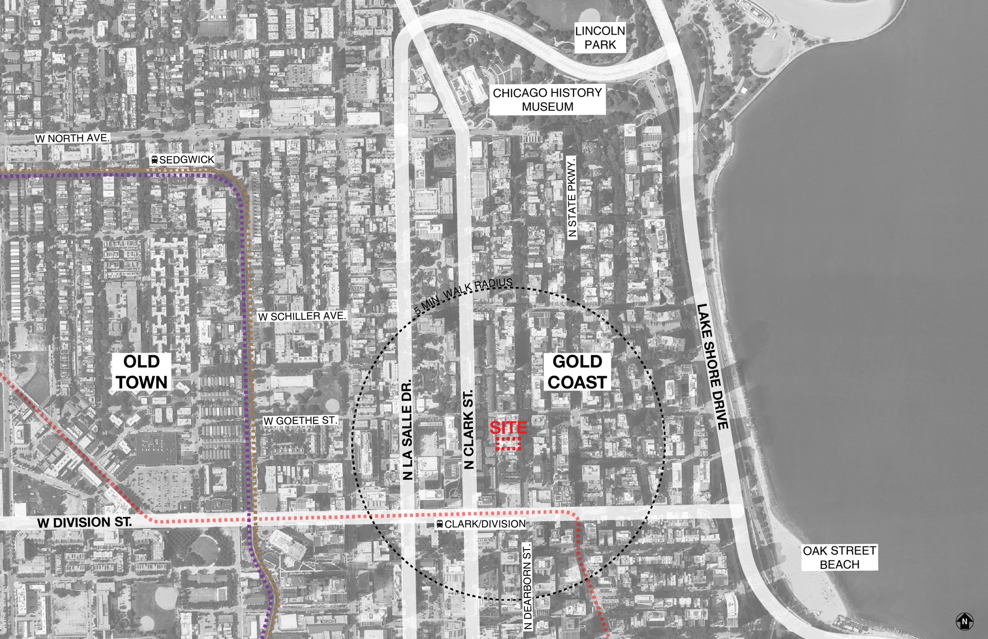 02_Claridge House Hotel CONTEXT MAP_Chicago_Hirsch_MPG_Architecture