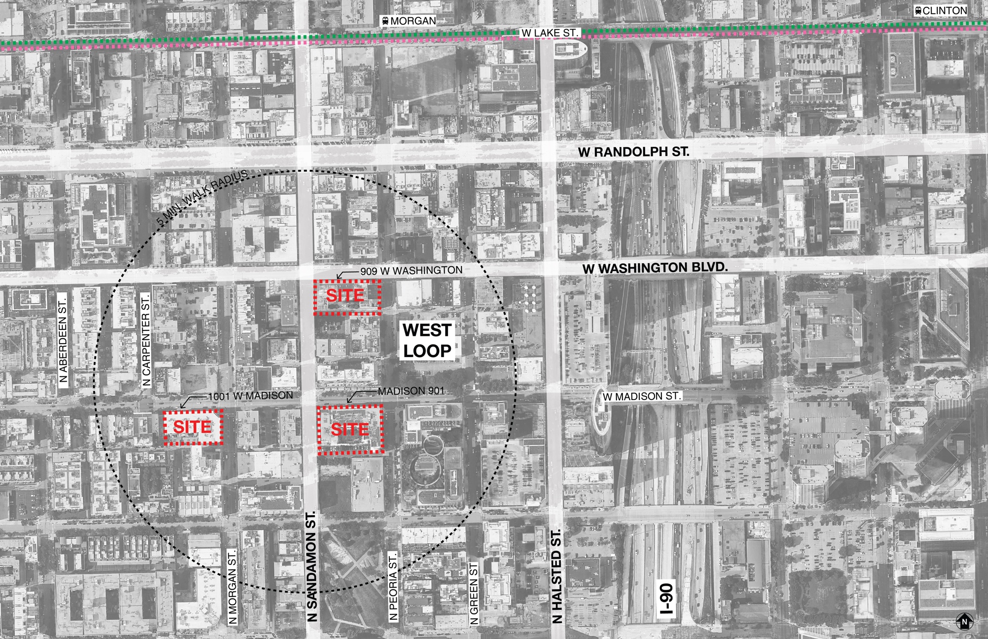 West Loop Midrise Residential CONTEXT MAP_Chicago_Hirsch_MPG_Architecture